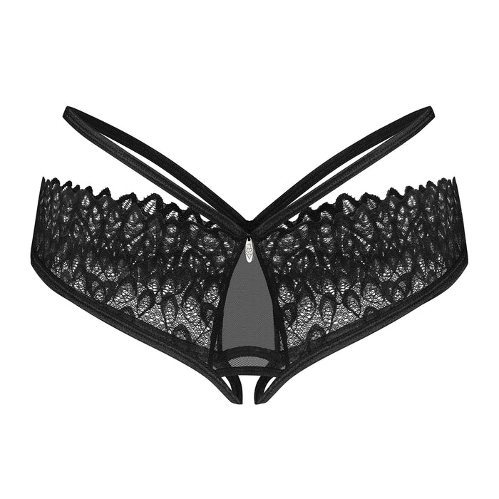 Obsessive Donarella Panties Entrejambe Ouvert Noir