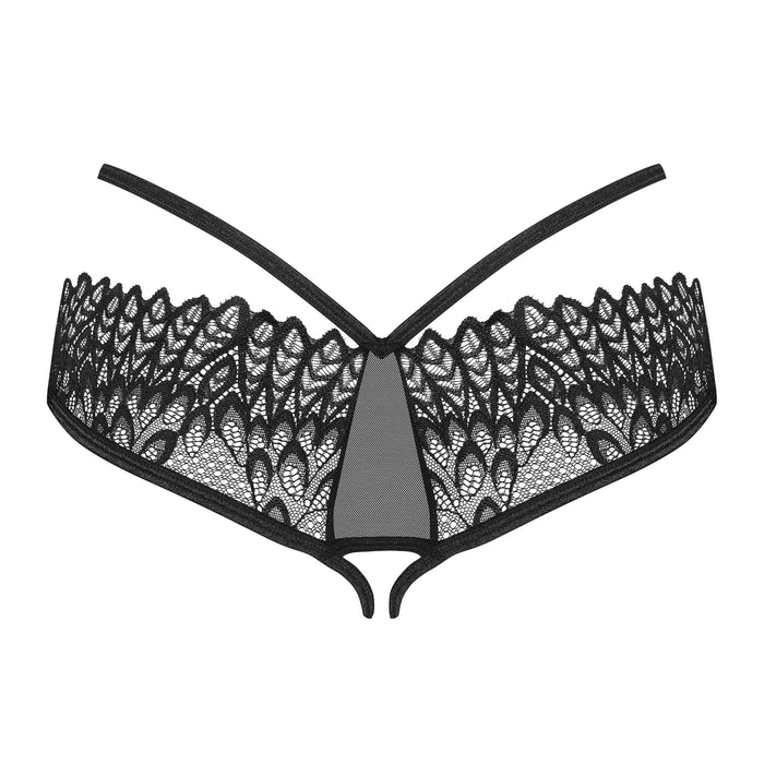 Obsessive Donarella Panties Entrejambe Ouvert Noir