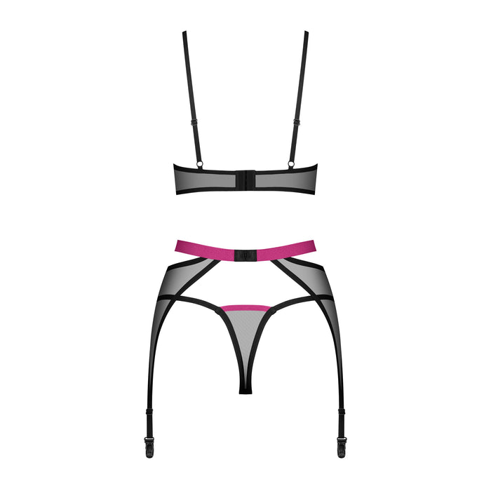 Obsessive Novenes Ensemble Lingerie 3 Pièces Noir