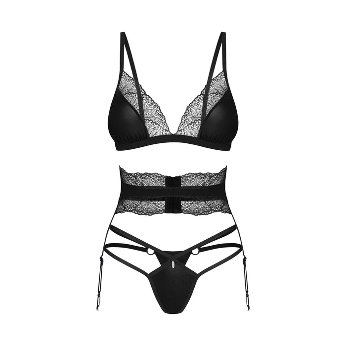 Obsessive Lobellis Lingerie Ensemble 3 Pièces Noir