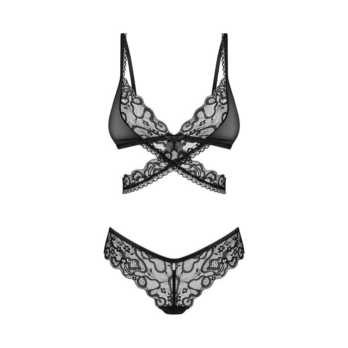 Obsessive Blomentis Ensemble Lingerie 2 Pièces Noir