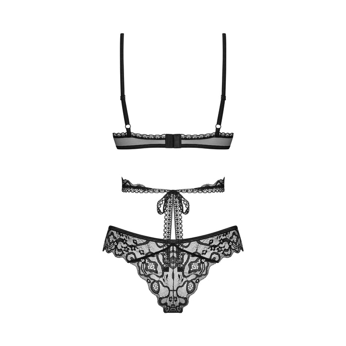 Obsessive Blomentis Ensemble Lingerie 2 Pièces Noir