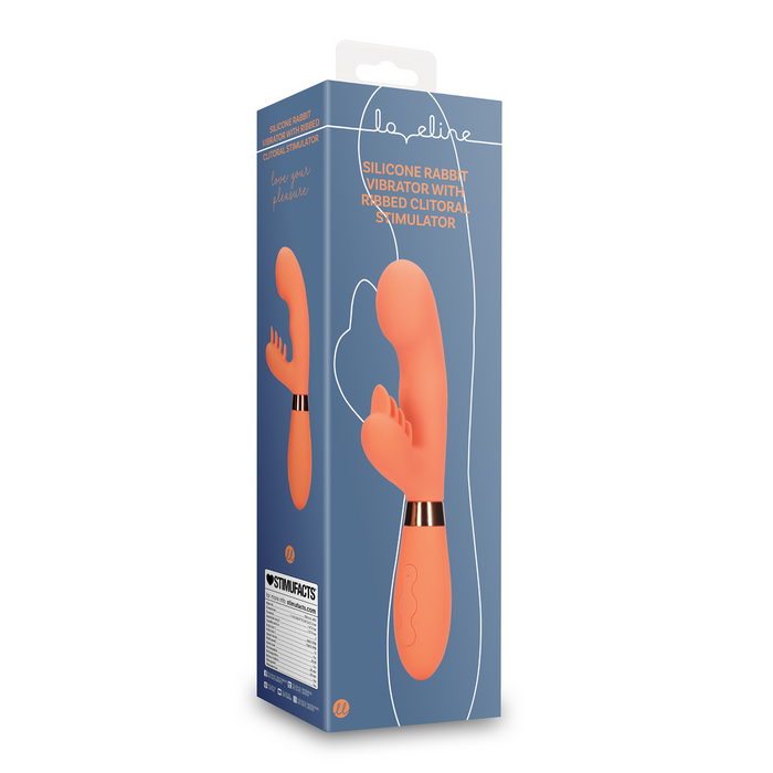 Silicone Rabbit Vibrator With Ribbed Clitoral Stimulator Glazed Carrots