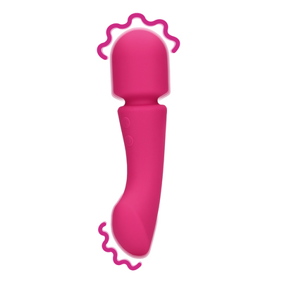 Ultra Soft Silicone Double Sided Wand Vibrator Prestone Pink