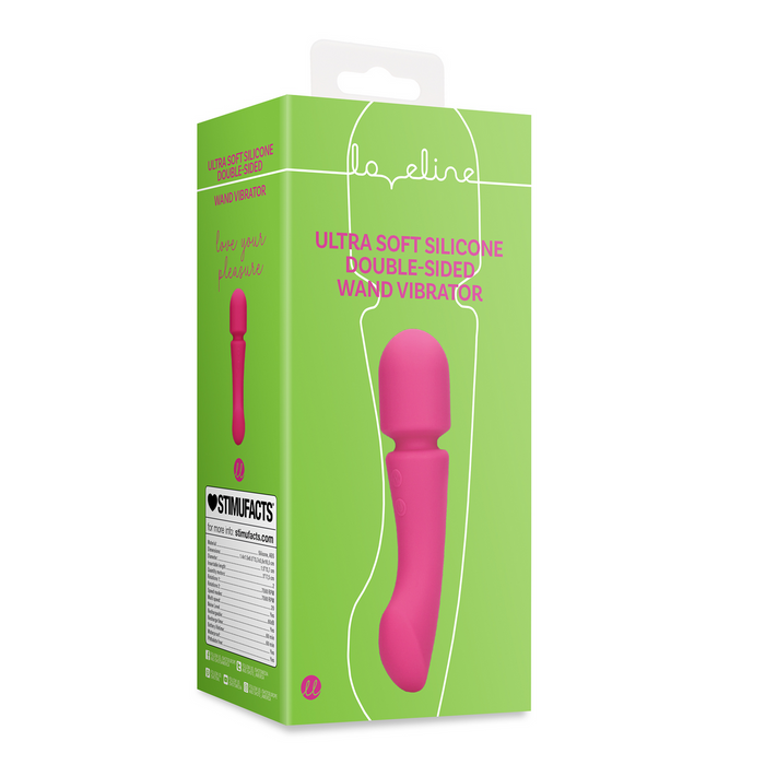 Ultra Soft Silicone Double Sided Wand Vibrator Prestone Pink