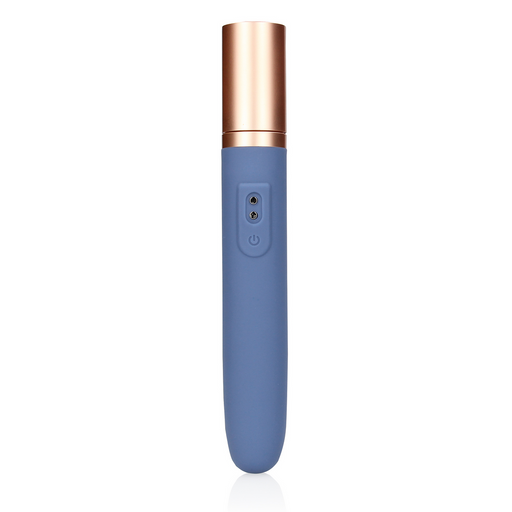 Travel Vibrator With Lube Compartment And Pump Blue Horizon